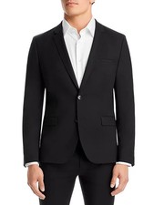  445 HUGO BOSS Men's Extra Slim Fit Black Wool Blend Suit Jacket 42R ejl1325a