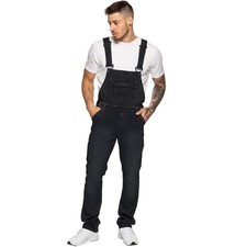 Enzo Mens Dungarees Jeans Denim Overalls Jumpsuit Casual Work Heavy Duty Pants