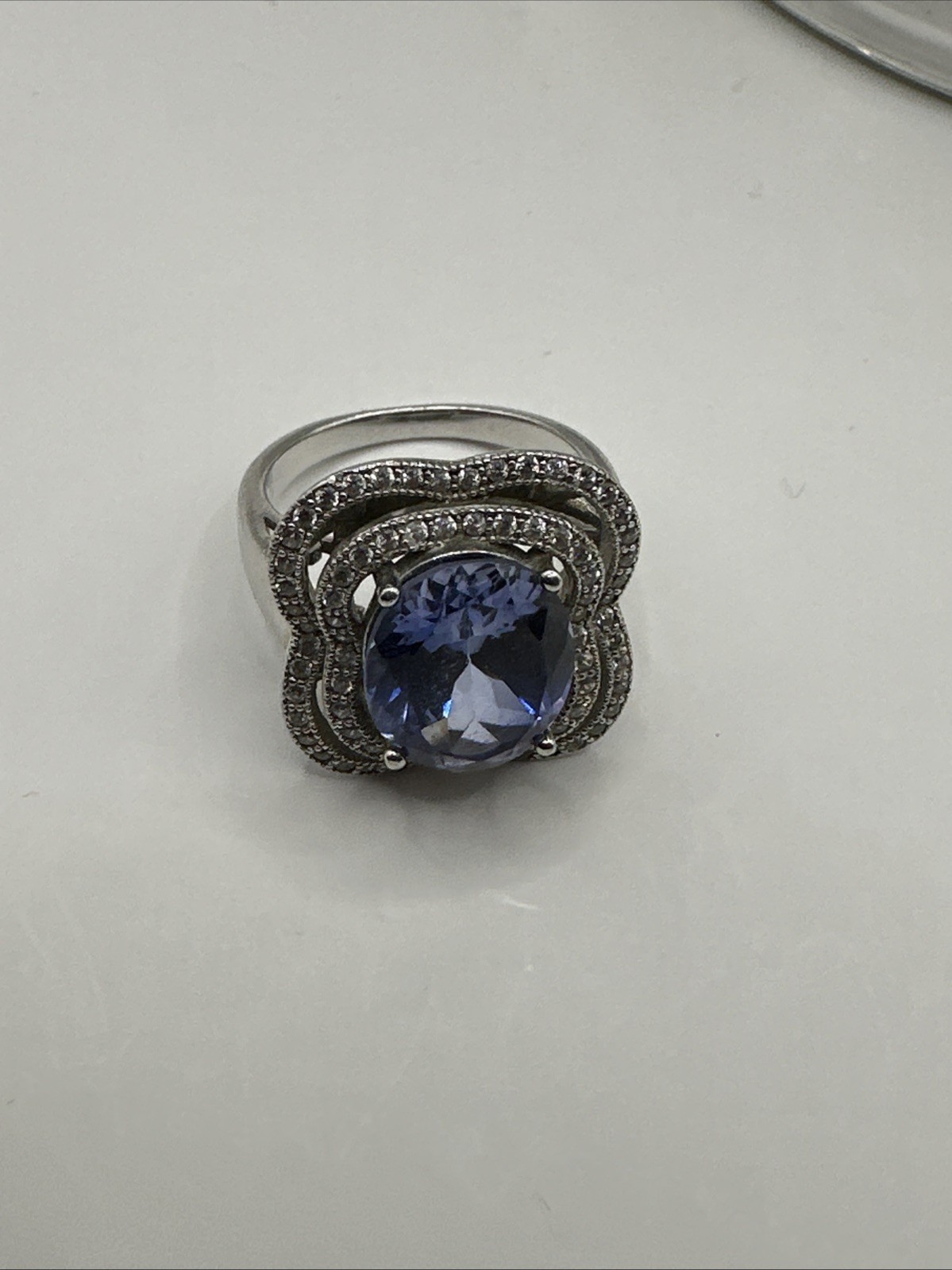 Statement Sterling Silver Cz Simulated Tanzanite … - image 6