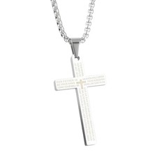 Cross Pendant for Car Rear View Mirror Decoration Lords Prayer Bible Verse