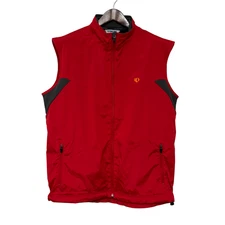 Pearl Izumi Cycling Vest Mens XL Red Insulated Full Zip High Neck Pockets