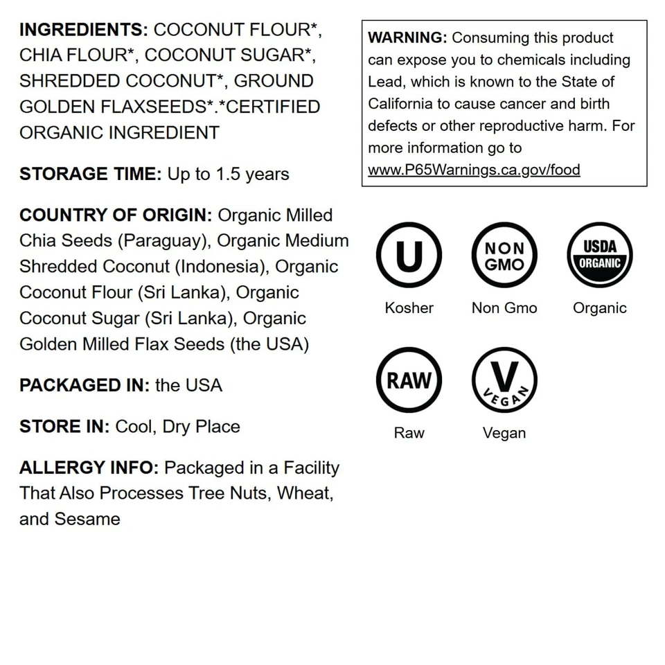 Caja de regalo de ingredientes orgánicos para hornear - sin OGM, crudos, kosher - de Food to Live Foto 2 de 4