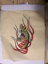 Original Tattoo Flash American Traditional Wall Art Print Vintage
