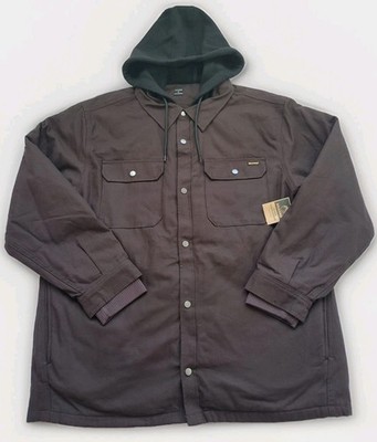 Brahma men's work hooded canvas jacket XL Brown quilted