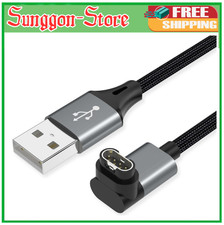 2 Pack 3.3ft Charger Cable for Garmin Watch, L-Shape Braided Charging Cord fo...