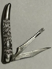 Imperial Fisherman’s Knife 2 Blade Jigged Handle Vintage Pocket Knife USA