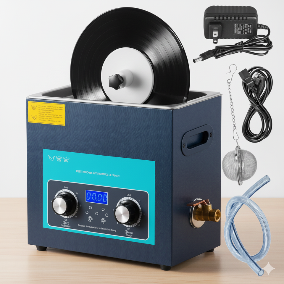 6L Ultrasonic Vinyl Record Cleaner Machine 40kHz Deep Cleaning LP ...