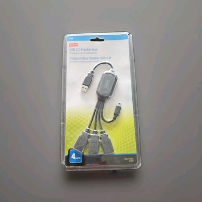 Staples USB 2.0 Flexible Hub USB A female ports mini B 5-pin USB male connector