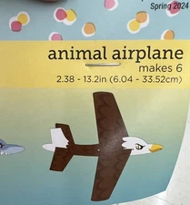 6 ANIMAL AIRPLANE  PARTY SUPPLIES  THE SPRING SHOP NIP NRM35B