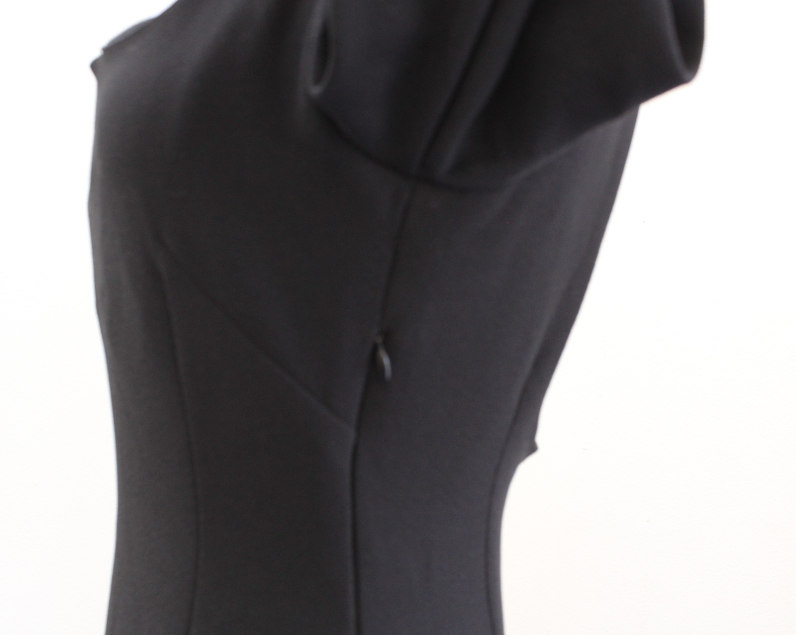 Zara Solid Black Split Square Neck Open Back Midi… - image 10