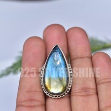LABRADORITE NATURAL GEMSTONE 925 STERLING SILVER HANDMADE JEWELRY RING 3 TO 12