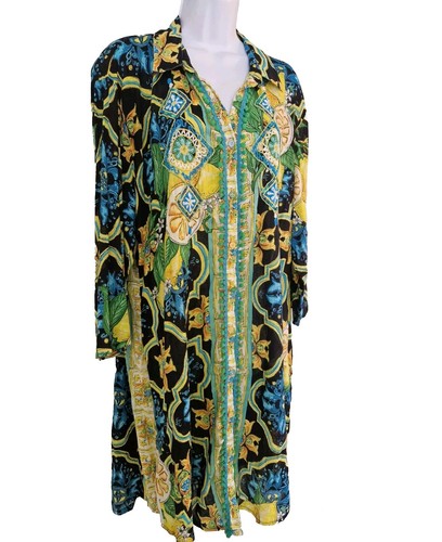 Womens Antica Sartoria Giacomo Cinque Multicolour Floral Beaded Shirt Dress L. - Picture 7 of 12