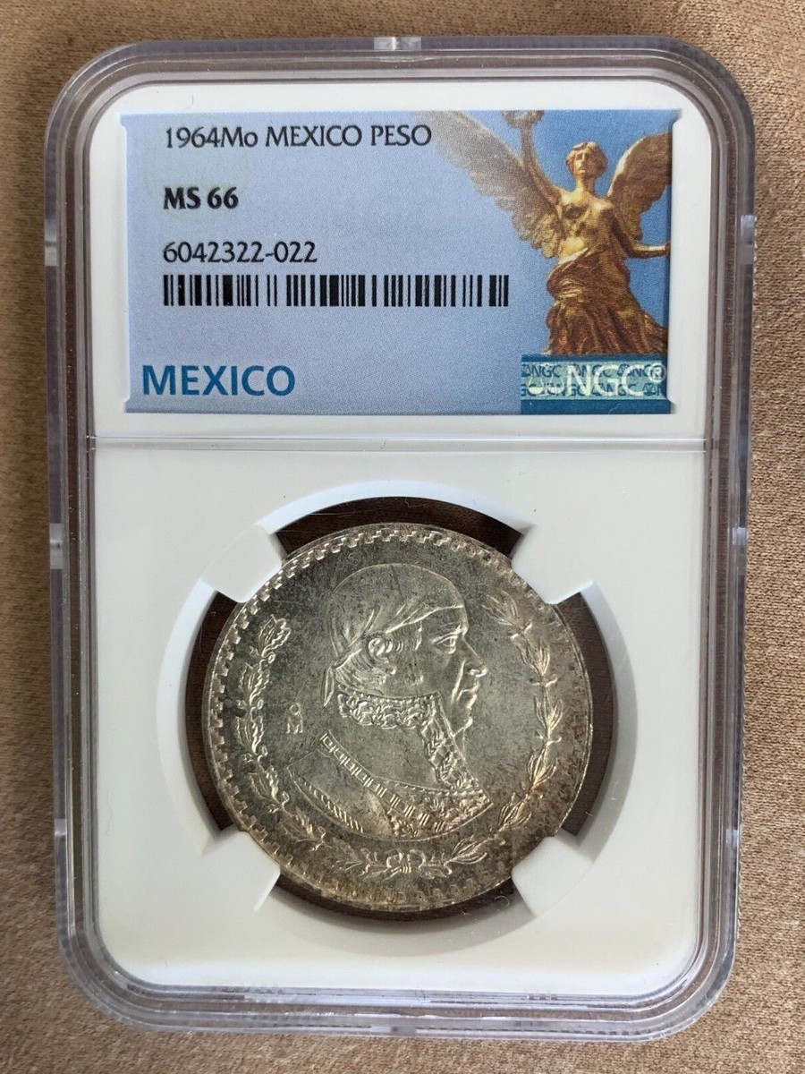1964-Mo MEXICO PESO MS 66 NGC COIN