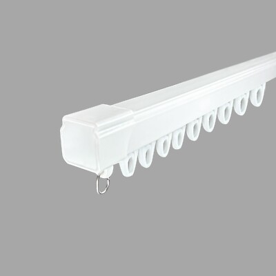 Gardinenschiene Einzelschiene Schwerlast PVC Decken Set mit Gleiterhaken 1m bis 6m