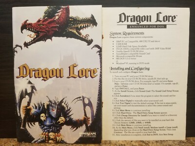 Jeu PC Dragon Lore - Édition Mindscape, Version Française - Bon état, Boîte Comprise