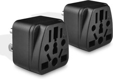 6 US Travel Plug Adapter EU/UK/Australia/JP/Asia/Italy/Swiss to American...