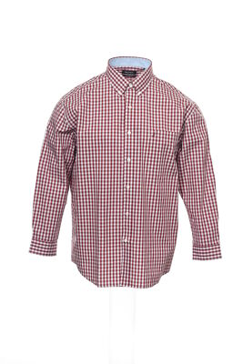 Nautica Men's Window Pane Button Down Shirt Sport (14.5-32/33, Red) $65