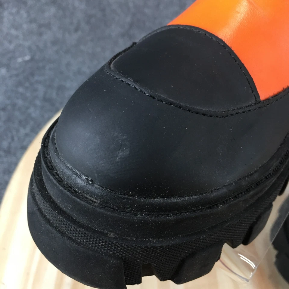 Forever21 Botas Mujer 7 Tobillo Chelsea Botines Tacones Naranja Cuero Pull On Foto 4 de 4