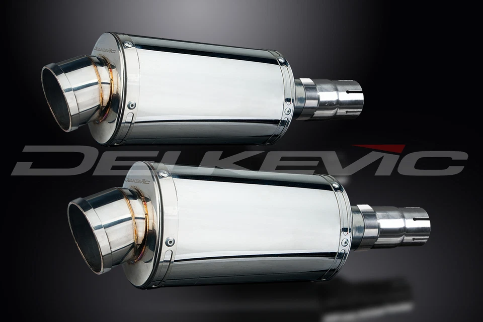 Kit silenciador de escape ovalado de acero inoxidable Kawasaki EN500C 500 Vulcan 96-09 Foto 3 de 4