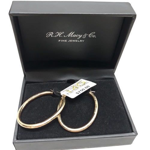 14Kt Gold Earrings R.H. Macy & Co. Fine Jewelry Oval Hoop Earrings Org