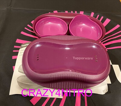 TUPPERWARE Breakfast Maker Microwave Egg Cooker Poacher Purple BPA