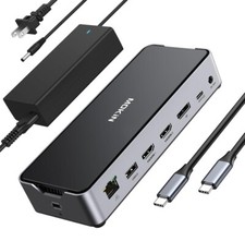 MOKiN 8k USB C Laptop Docking Station 3 Monitors 6 USB Ports 15-in-1, MODK1402-C