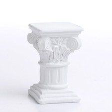 Set of 4 Durable Polystone White Miniature Pedestals for Fairy Gardens