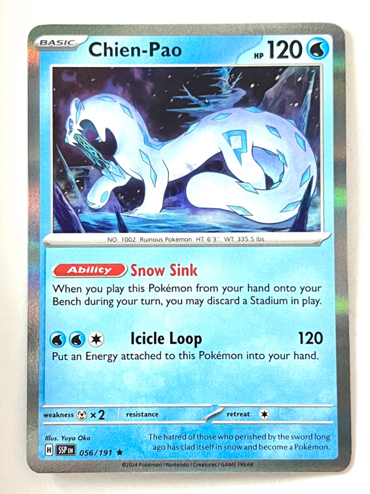 Chien-Pao 056/191 Holo Rare Surging Sparks Pokemon TCG - Pack Fresh Near Mint NM