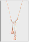 NWT Swarovski VINTAGE Y necklace, Pink & white crystal, Rose gold tone 5480483