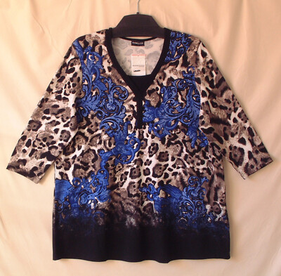SAMOON Shirt Gerry Weber Longshirt Damen Viskose Stretch 3/4Arm NEU Damen Gr.44
