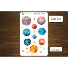 Planets Sticker Sheet | Space Stickers for Planner and Journal Stickers