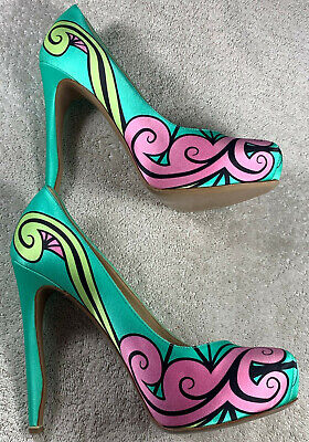 Nicholas Kirkwood Vero Cuoio Size 38 7.5-8 US Neon High Heel Pumps  Beautiful!