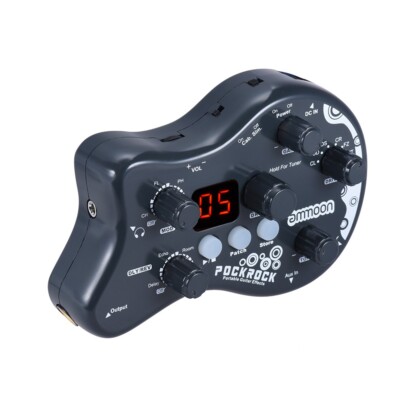 Ammoon PockRock tragbare Gitarre 15 Multieffekte FX-Prozessor Effektpedal schwarz
