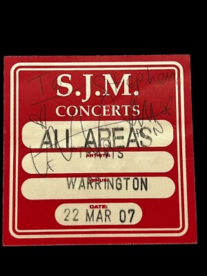 Signed Access All Areas Travis Concert Fran Healy Parr Hall 2007 Warrington
