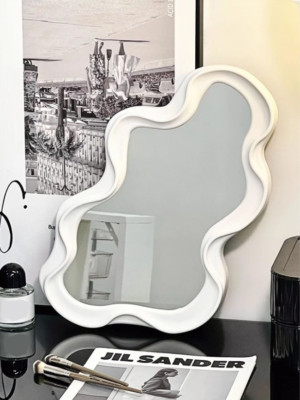 Cloud Shaped Simple Wall-mounted Or Tabletop Irregular Makeup Mirror & Dressing
