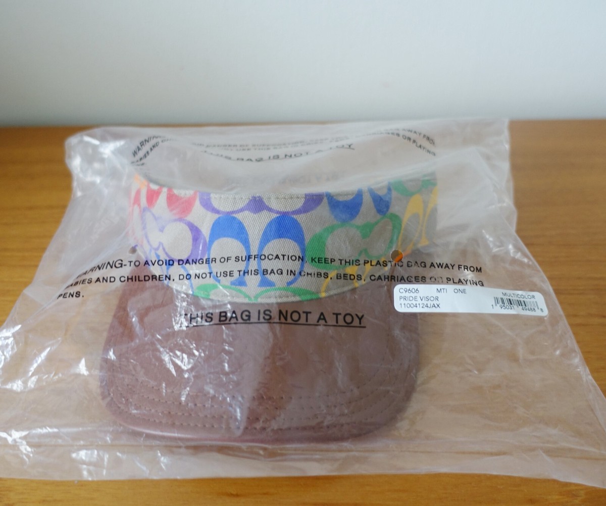 COACH UNISEX RAINBOW SIGNATURE MULTICOLOR VISOR. NWT | eBay display picture 3