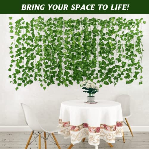 6 Strands 42Ft Fake Vines for Bedroom with Fake Leaves Cute Artificial ...