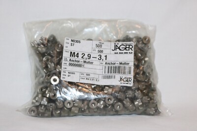 500x Anchor Mutter 711 Stahl M4 2,9-3,1 DIN: N0305