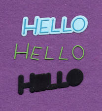 HELLO  18 with background die cuts scrapbook cards