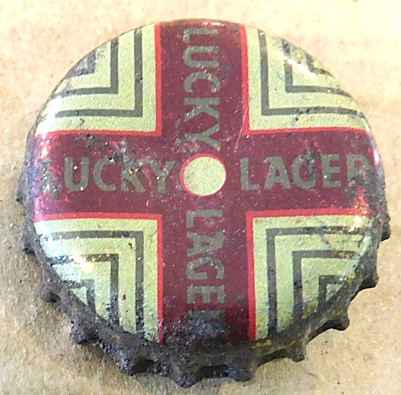 LUCKY LAGER beer bottle cap WITH CORK 1949-53 General Brewing San Francisco CA