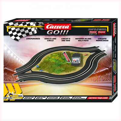 Carrera GO 61648 Einspurkreis plus Deko Insel 1:43 Digital Schienen Erweiterung