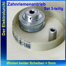 Zahnriemenantrieb. Riemenscheibe mit Zahnriemen, 3er-Set, Modellbau, 1St.