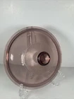 Corning 33 Pyrex Cranberry Glass Lid  V 1.5 C  cookware 7 1/4" diameter Baking