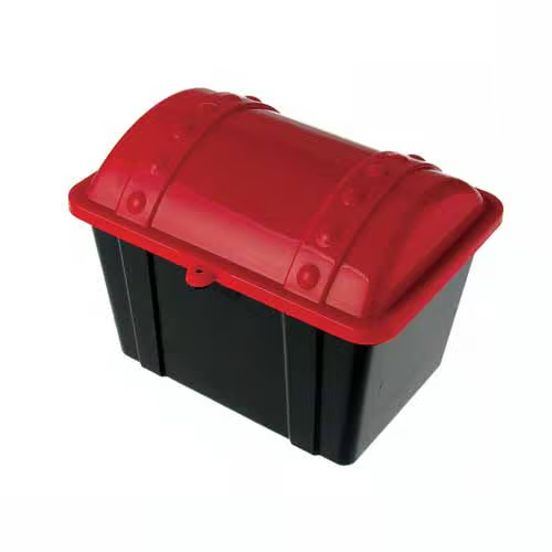 Mini Treasure Chest Red-Black â€“ Fun Kids' Rewards Box & Hidden Treasures Toy