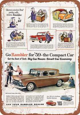 METAL SIGN - 1959 Rambler Vintage Ad 01 - Old Retro Rusty Look