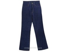 1970s Teen Girl's Jeans - Retro 70s Dark Blue Denim Pant - Size 14 NOS Studio 33