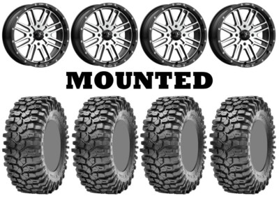 Kit 4 Maxxis Roxxzilla Hard Tires 30x10-14 on MSA M38 Brute Machined Wheels VIK