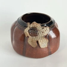 Club Mud Pottery Rustic Pot Planter Primative Rust Farmhouse 5 Inch Signed