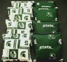 MICHIGAN State UNIVERSITY MSU CORNHOLE BEAN BAGS 8 ACA Regulation Game
