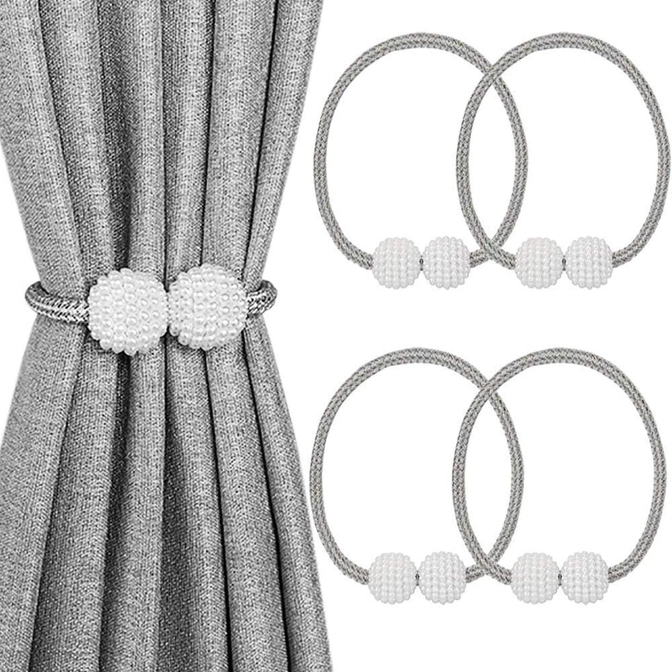Paquete de 4/6 Corbatas Magnéticas para Cortinas, Soportes Decorativos para Decoración de Ventanas Foto 4 de 4